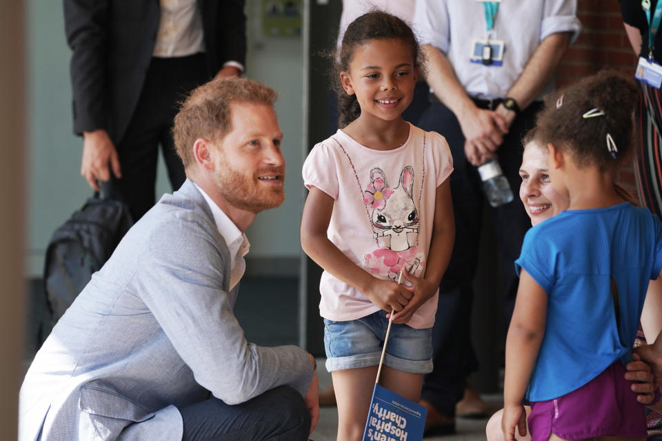 The Duke of Sussex meets children at Sheffield Children's Hospital in Clarkson Street, Sheffield, where he will officially open the new wing.