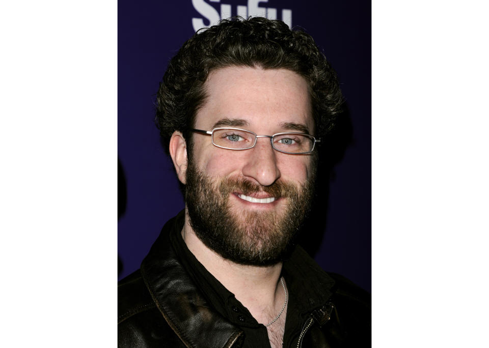 FILE - In this Jan. 24, 2011 file photo, Dustin Diamond attends the SYFY premiere of "Mega Python vs. Gatoroid" at The Ziegfeld Theater in New York. Diamond died Monday after a three-week fight with carcinoma, according to his representative. He was 44. Diamond, best known for playing Screech on the hit ’90s sitcom "Saved by the Bell," was hospitalized last month in Florida and his team disclosed later he had cancer. (AP Photo/Peter Kramer, File)