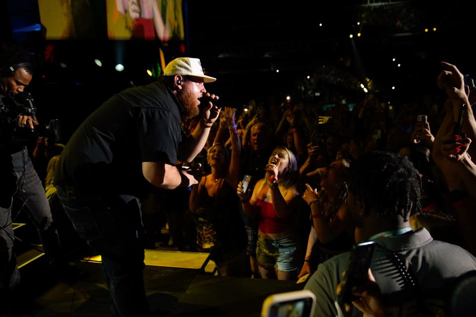 Luke Combs performs during CMA Fest last year at Nissan Stadium in Nashville.