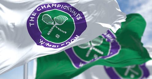 <span class="caption">Wimbledon flags waving in the wind.</span> <span class="attribution"><a class="link " href="https://www.shutterstock.com/image-photo/london-uk-april-2022-three-flags-2162243983" rel="nofollow noopener" target="_blank" data-ylk="slk:rarrarorro/Shutterstock;elm:context_link;itc:0;sec:content-canvas">rarrarorro/Shutterstock</a></span>