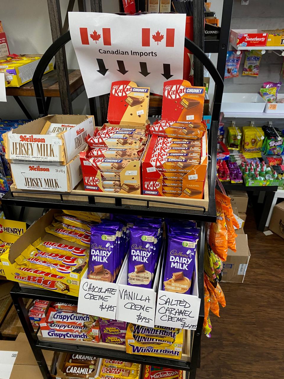 A Canadian section of treats has been added at Buckeye Candy Co. and several other international sections are planned at the store’s new location, 355 Granville St., this summer.