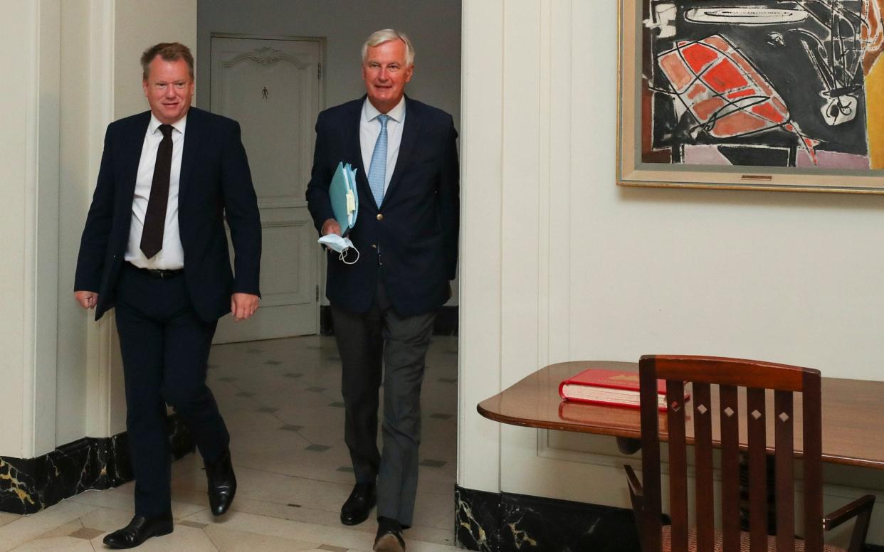 David Frost (left) and Michel Barnier, the UK and EU's chief negotiators. - Reuters