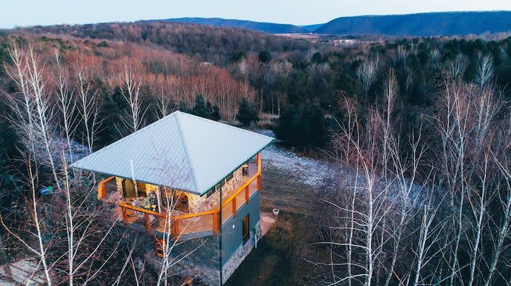 38) Modern Fire Tower Chalet