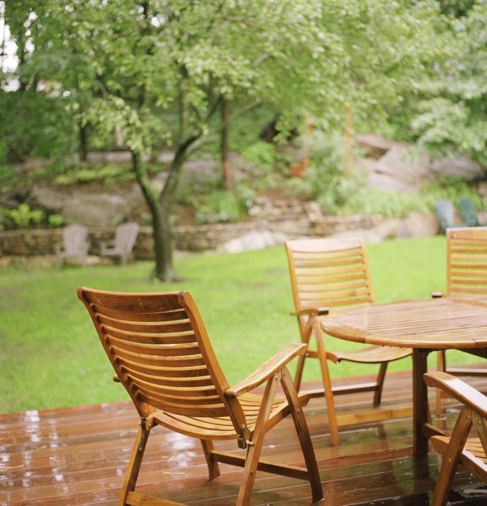 De-grime patio furniture.