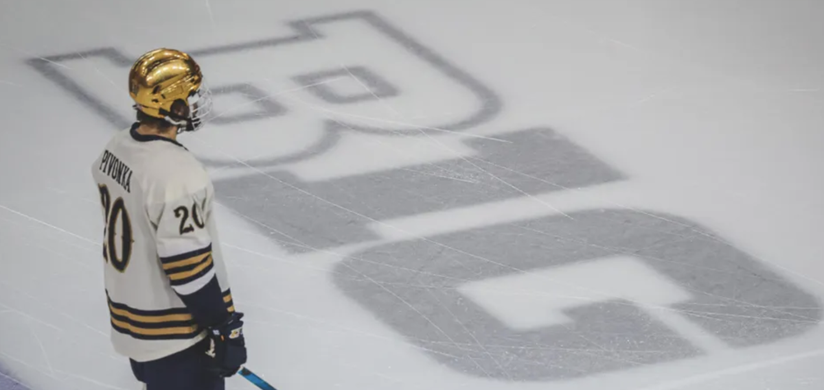 Big Ten Hockey Tournament Wisconsin goalie stands on head to beat