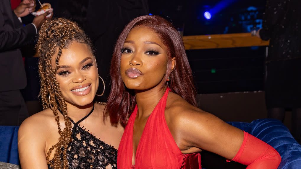 andra day and keke palmer at sza x tde official grammy after party