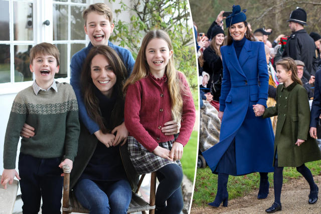 Kate Middleton Wears Blue Blouse and Cargo Pants for a Volunteer Day With  Her Family, Photos