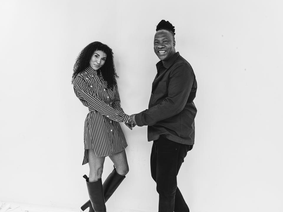 Roger Ross Williams and Brooklyn Sudano at the Deadline Studio at SXSW Film and Television Festival on March 12, 2023 in Austin, Texas.