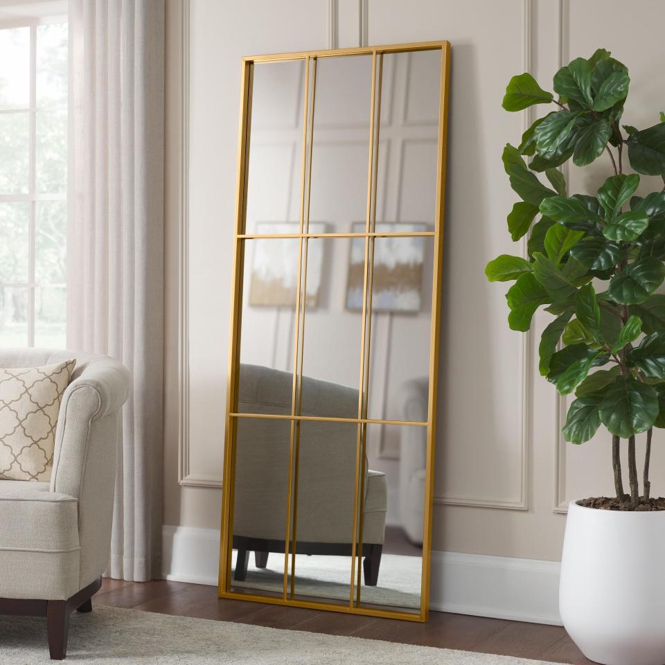 home decorators collection gold metal frame mirror, bedroom makeover ideas