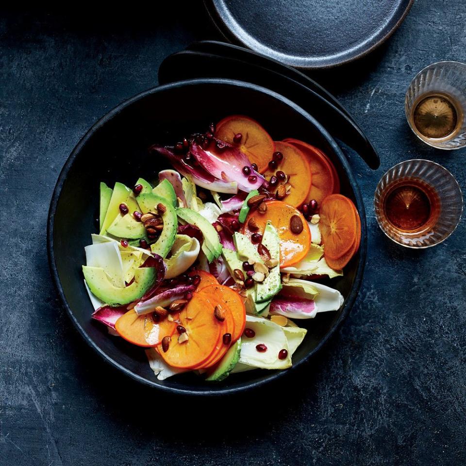 Persimmon-and-Endive Salad with Honey Vinegar and Avocado Oil Vinaigrette 