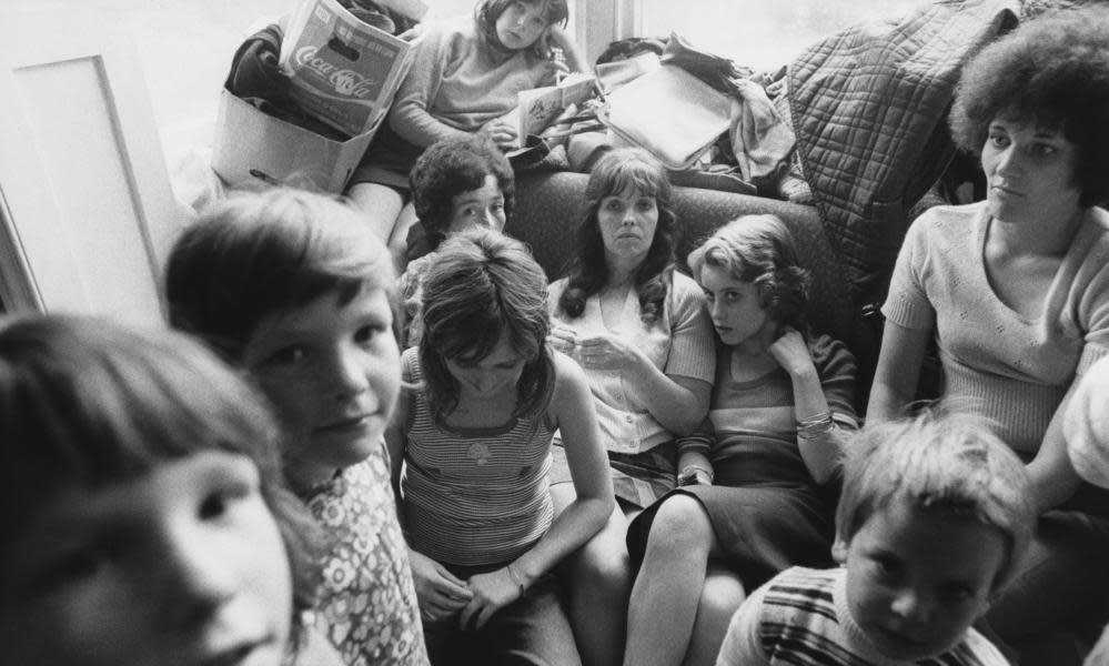 Women and children at a women’s refuge in 1974.