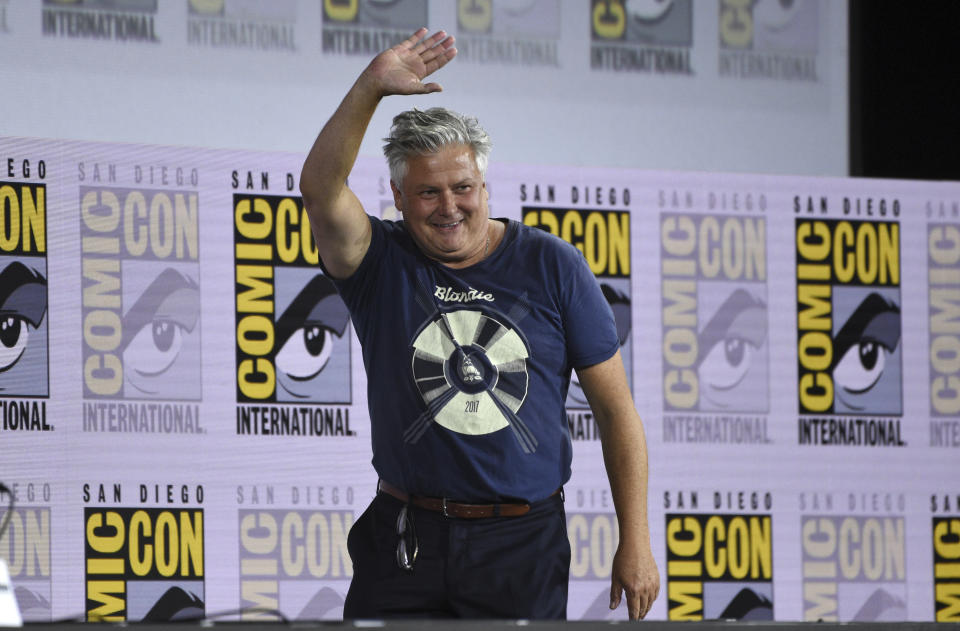 Conleth Hill arrives at the "Game of Thrones" panel on day two of Comic-Con International on Friday, July 19, 2019, in San Diego. (Photo by Chris Pizzello/Invision/AP)