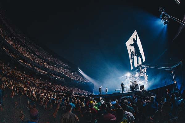 U2 onstage in Las Vegas