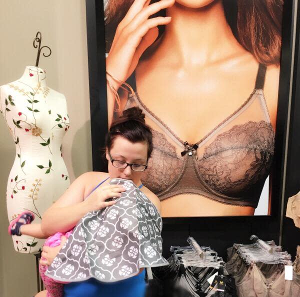 This woman was asked to stop breastfeeding in a bra store and her response gets ALL THE APPLAUSE