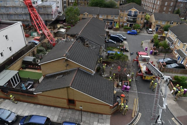 The scene in Bow, east London (Dominic Lipinski/PA)