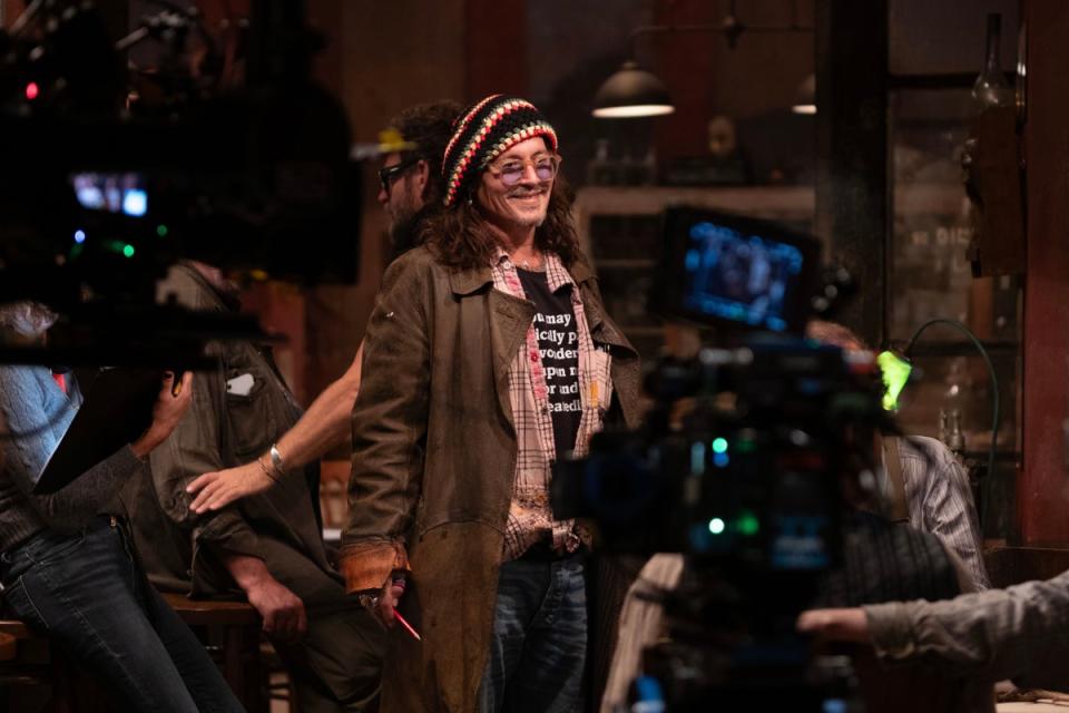 Johnny Depp directing on the set of ‘Modi' (Leo Pinter)