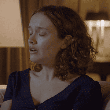 Olivia Cooke fake-crying