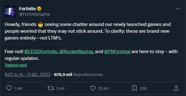 Hay buenas noticias para los fans que amaron los nuevos juegos de Fortnite