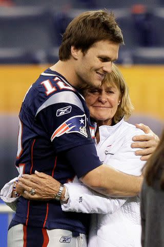 <p>AP Photo/Mark Humphrey</p> Tom Brady hugging his mom