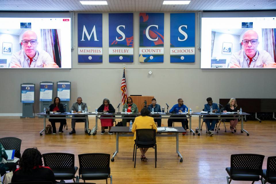 Yolonda Brown, chief academic officer for Atlanta Public Schools, is interviewed by the Memphis-Shelby County Schools Board for the superintendent position in Memphis, Tenn., on Friday, February 2, 2024.