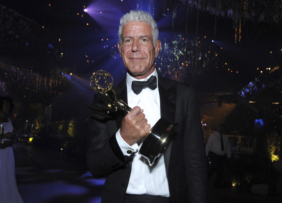 Bourdain won an Emmy for his show “Anthony Bourdain: Parts Unknown” in 2016. Source: File/AP