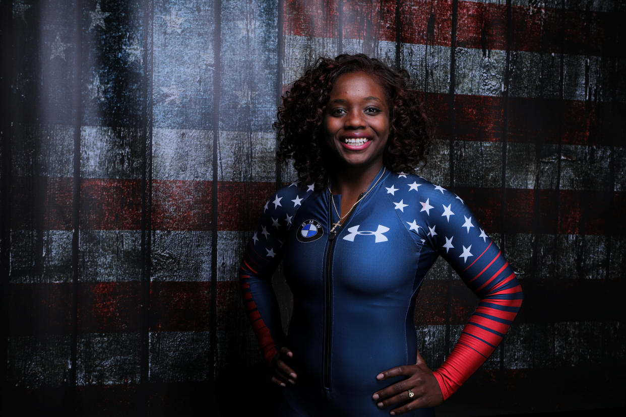 Bobsledder Kehri Jones poses for a portrait at the U.S. Olympic media summit. (Reuters)