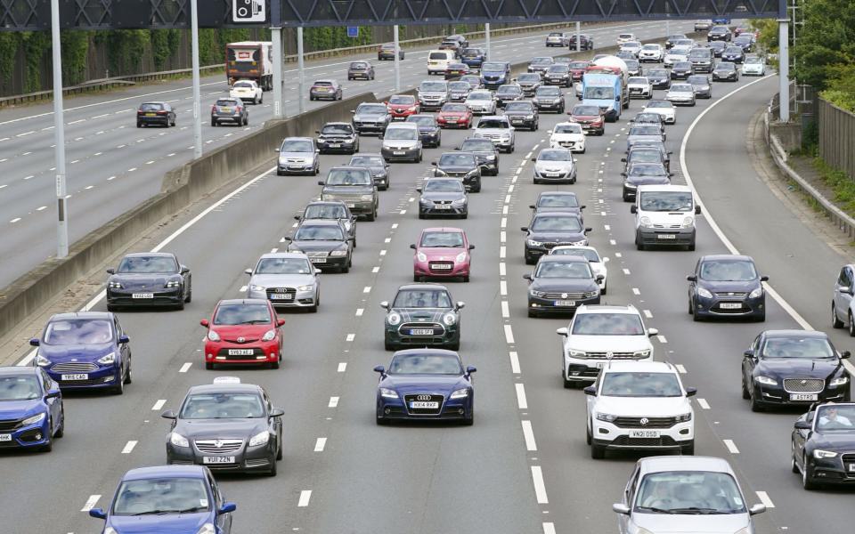 Line of vehicles on the M25