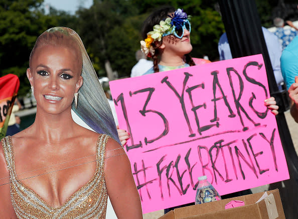 A Britney Spears supporter participates in a #FreeBritney rally and march in front of the U.S. Capitol Building in Washington, D.C., on September 25, 2021.
