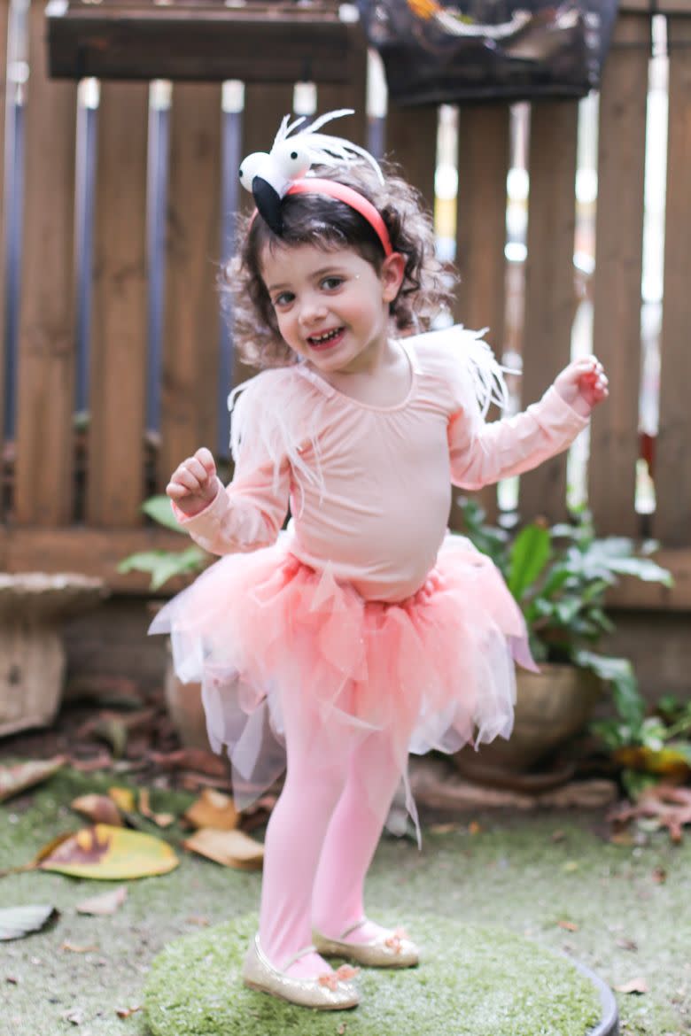 11) DIY Flamingo Toddler Costume Idea