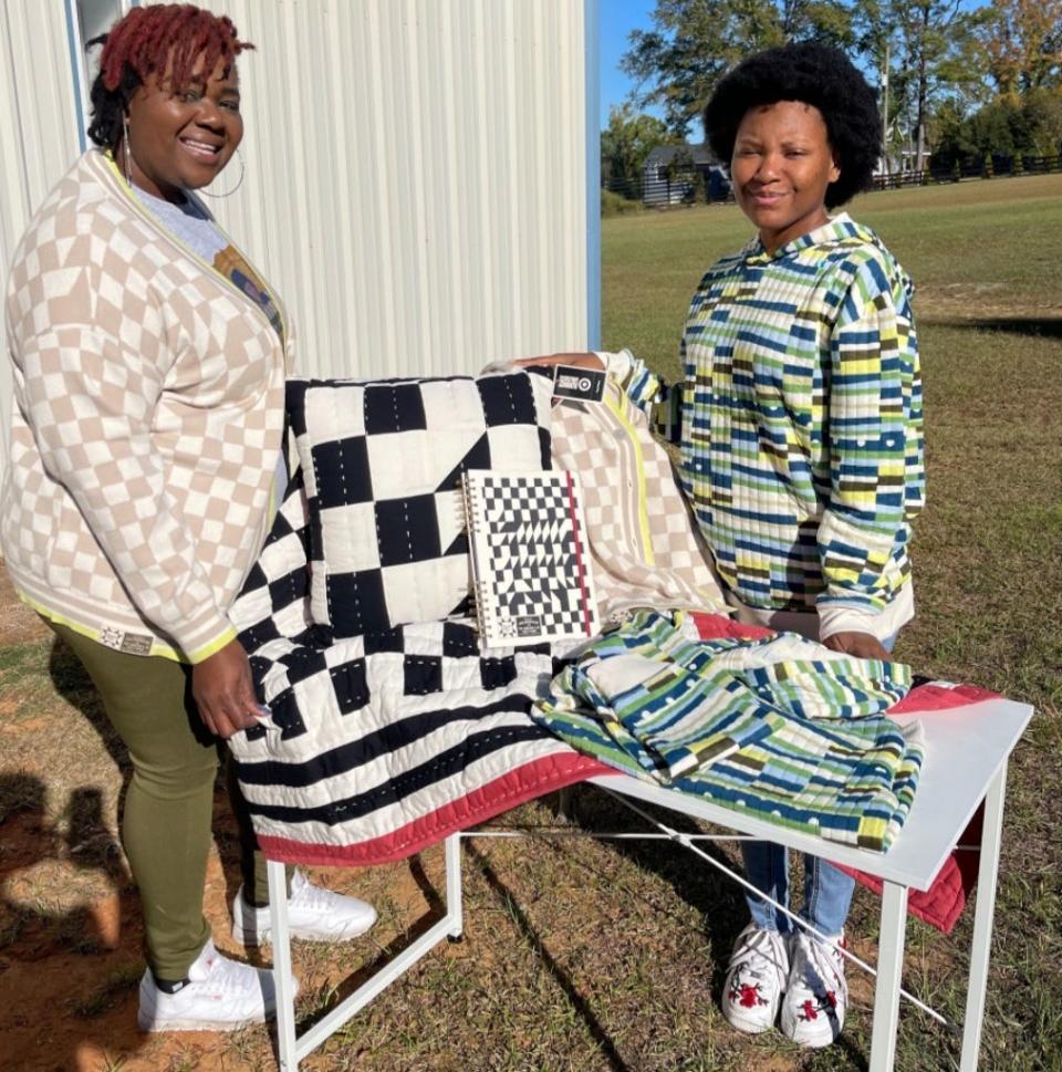 Women from Gee's Bend pose with items from the 2024 Gee's Bend by Target collection.