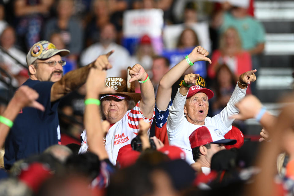 Trump supporters during a recent rally in Youngstown, Ohio.