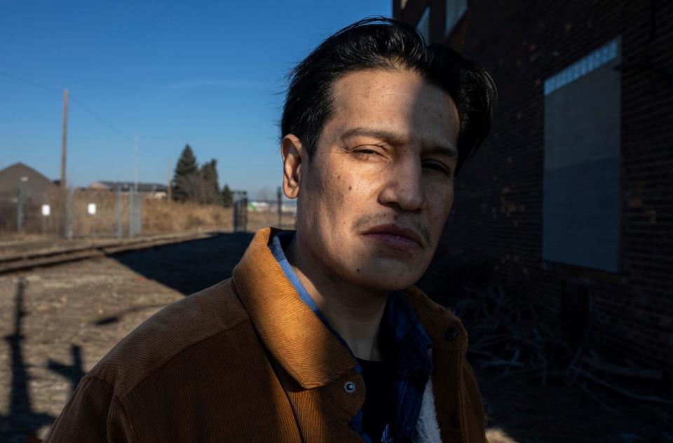 Luis Quiroz-Gonzalez, 40, stands outside the Environmental Wood Solutions facility in Detroit on Tuesday, Feb. 20, 2024. Quiroz-Gonzalez is one of the plaintiffs in a race discrimination lawsuit against the Lake Orion-based trucking company Environmental Wood Solutions. He worked as a heavy equipment operator at Environmental Wood Solutions for approximately a year.