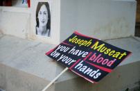 Demonstration to demand justice over the murder of journalist Daphne Caruana Galizia, in Valletta