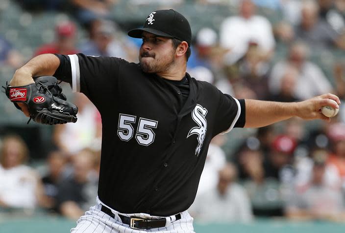 The White Sox lost Carlos Rodon to the DL after a freak fall int he dugout. (AP)