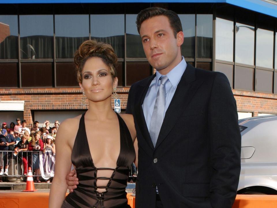 Jennifer Lopez and Ben Affleck at the 2003 "Gigli" premiere.