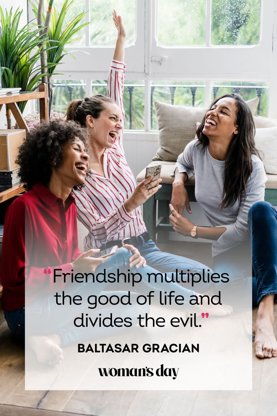 <p>“Friendship multiplies the good of life and divides the evil.”</p>