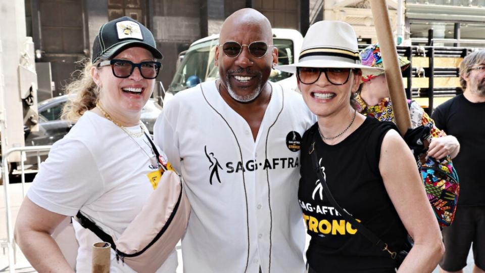 Ezra Knight and Julianna Margulies (center and right)