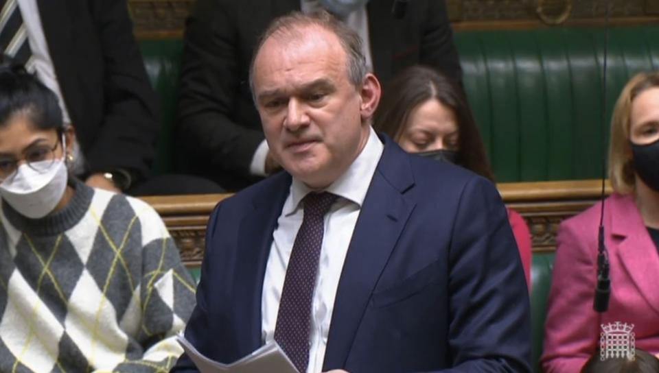 Lib Dem leader Ed Davey pictured in the House of Commons (PA Wire)