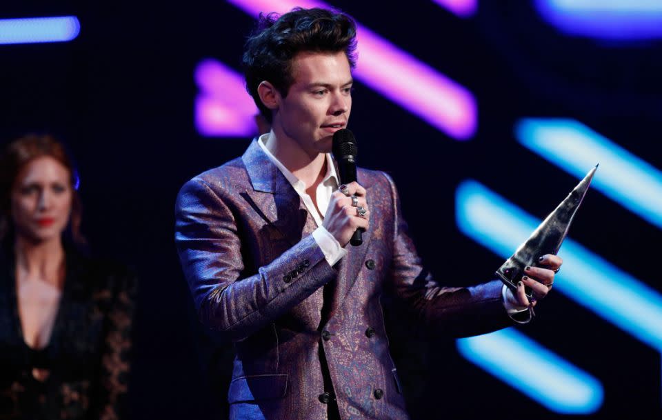 As Harry Styles ook to the stage to accept the award for Best International Act, the 23-year-old British singer chose to acknowledge Australia's recent 'yes' result of the marriage equality survey. Source: Getty