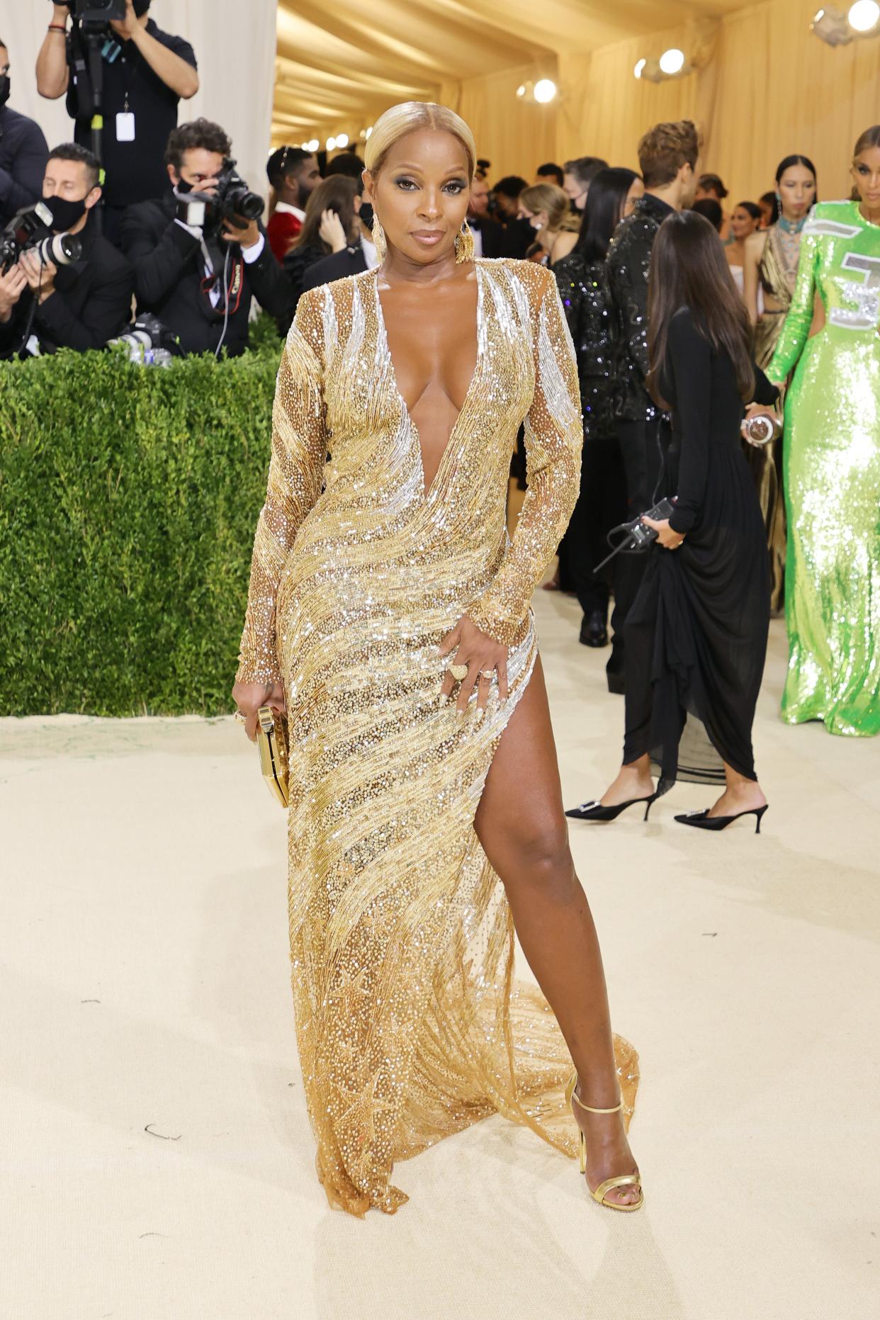 Mary J Blige attends The 2021 Met Gala Celebrating In America: A Lexicon Of Fashion at Metropolitan Museum of Art on Sept. 13, 2021 in New York.