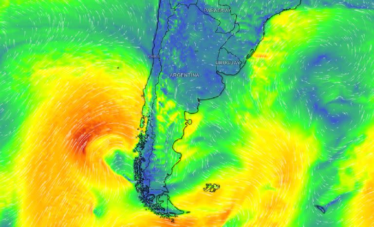 El mapa del viento del sábado 28 de octubre