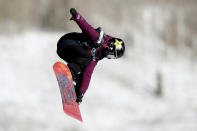 <p>Last year she won gold at the X Games in Aspen, Colorado and became the first woman to land a “cab double cork 1080” at an X Games. She’s ranked no. 2 in the 2016/17 World Snowboard Tour big air standings. (Getty) </p>