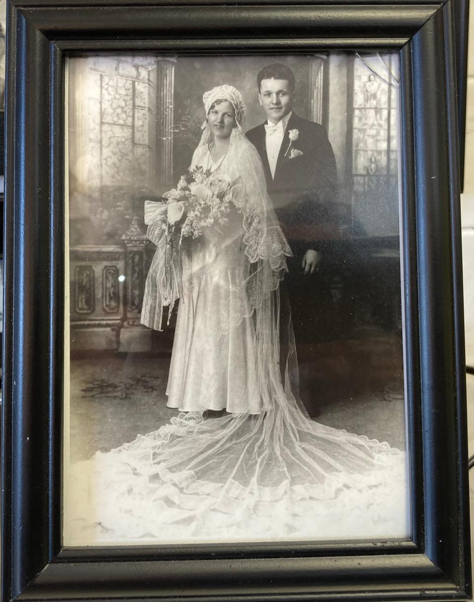 Willy and Martha Rilling on their wedding day. Both were teenage German immigrants to Philadelphia in 1926 who, after teaching themselves to read and write English, started Rilling's Bakery Shop in 1936 at 26th and Girard in Brewerytown.