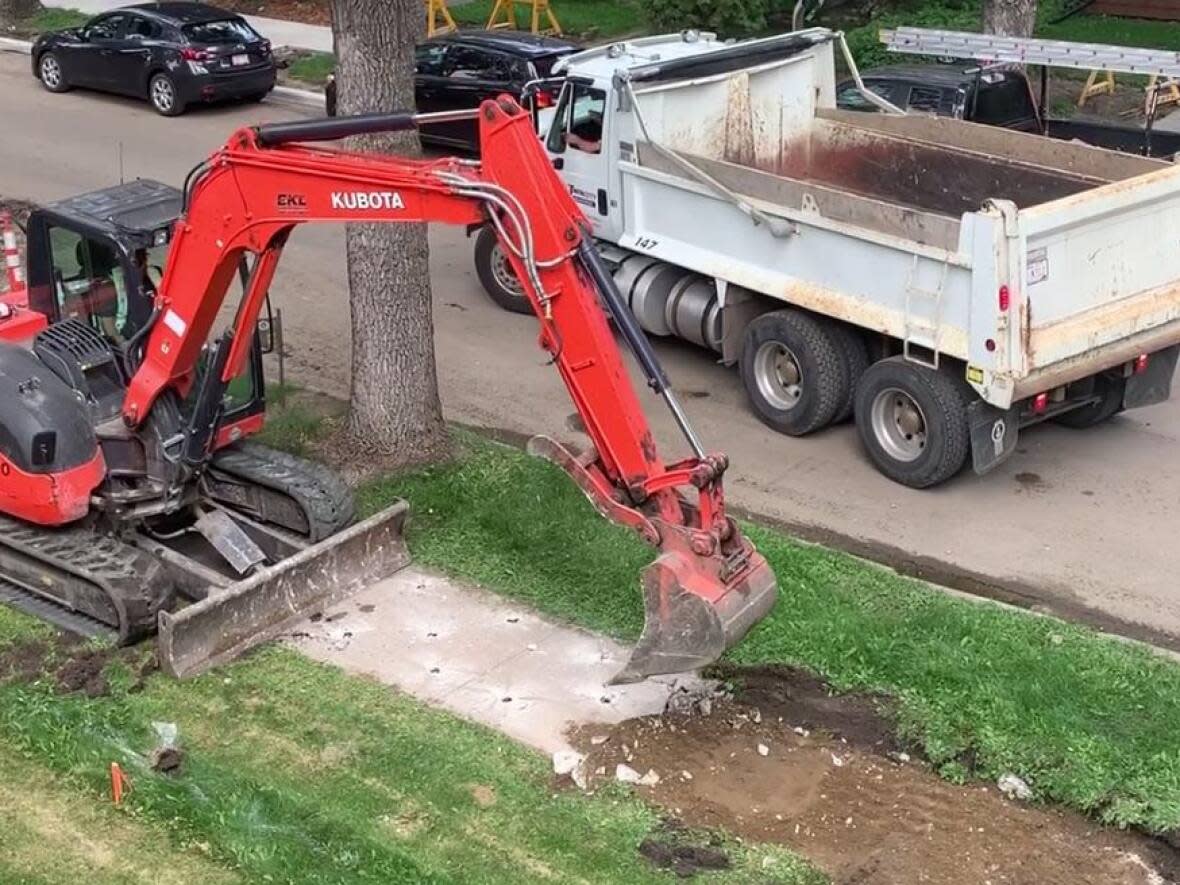 Neighbourhood renewal is an ongoing program in Edmonton where sidewalks and roads are rebuilt.  (Natasha Riebe/CBC - image credit)