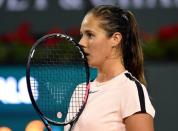 Mar 16, 2018; Indian Wells, CA, USA; Daria Kasatkina (RUS) as she defeated Venus Williams (not pictured) during her semifinal in the BNP Paribas Open at the Indian Wells Tennis Garden. Mandatory Credit: Jayne Kamin-Oncea-USA TODAY Sports