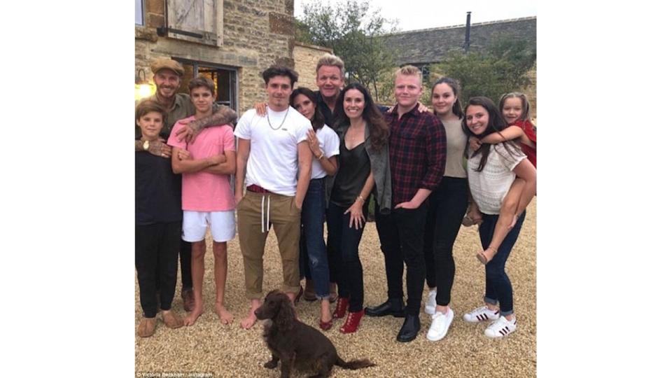 david beckham with gordon ramsay and their children