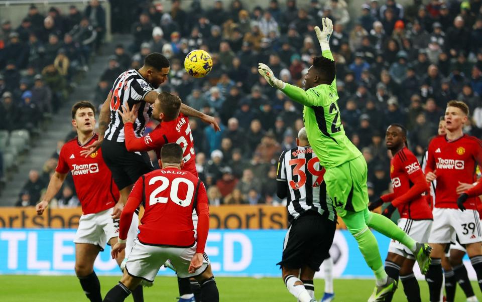 Andre Onana was rescued by Diogo Dalot after failing to claim an early corner