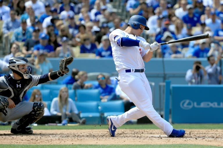 Joc Pederson drives in a career-high five runs as the Los Angeles Dodgers rout the San Diego Padres 14-3