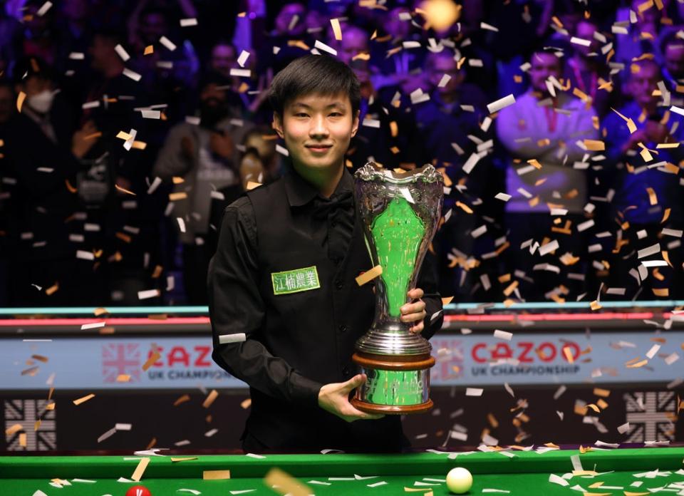 Zhao Xintong won the UK Championship in York (Richard Sellers/PA) (PA Wire)