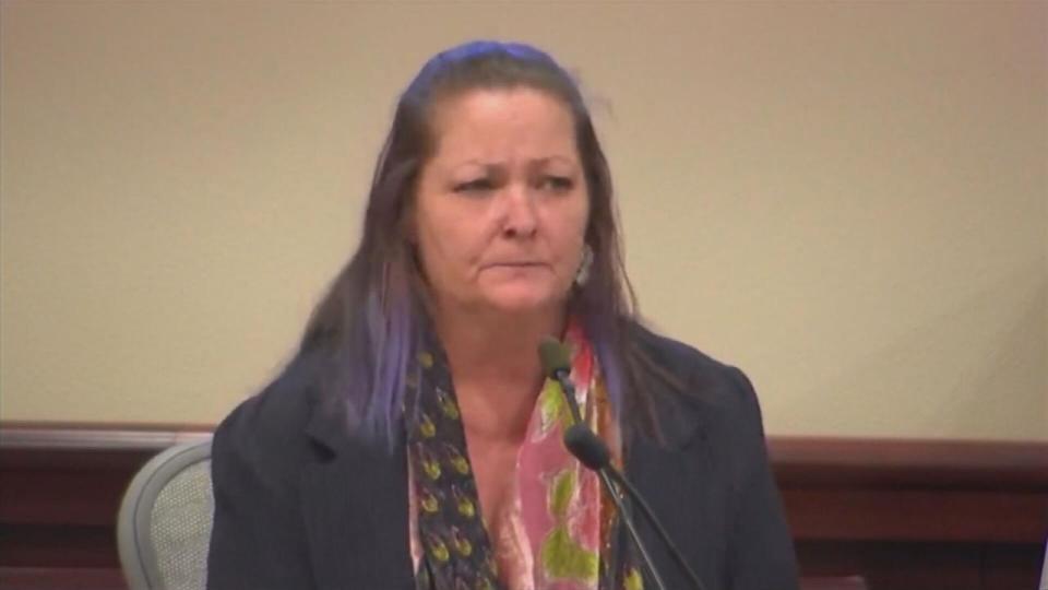 PHOTO: Rebecca Smith speaks at the trial of Hannah Gutierrez, March 4, 2024, in Santa Fe, N.M. (Pool via ABC News)